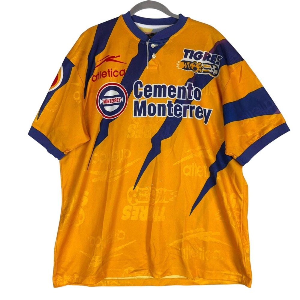 Tigres UANL Jersey Mens XL Yellow Soccer Atletica Cemento Monterrey VTG